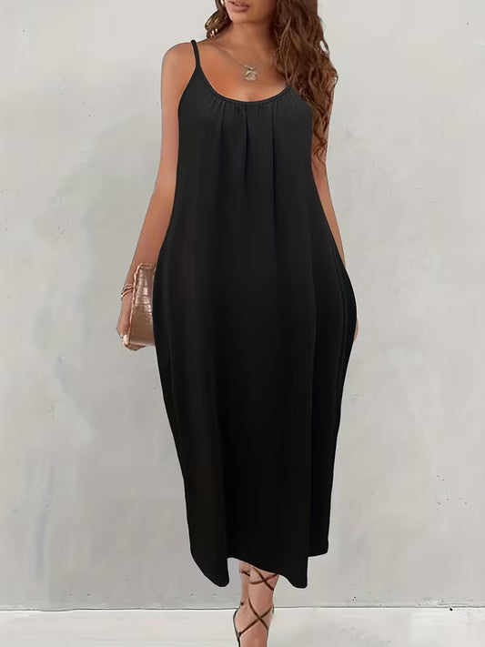 CELOR - Low Cut Round Neck Suspender Skirt